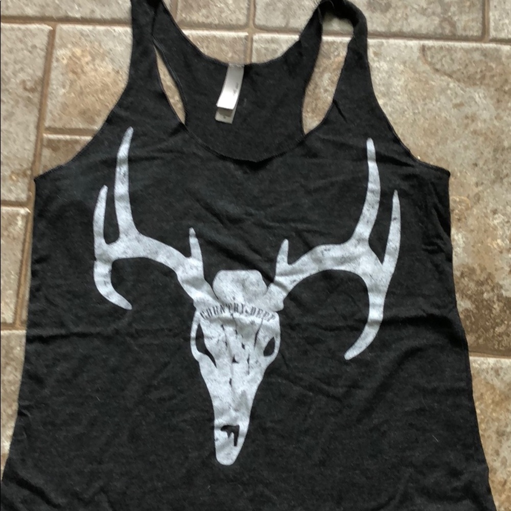 Gray racer back tank top